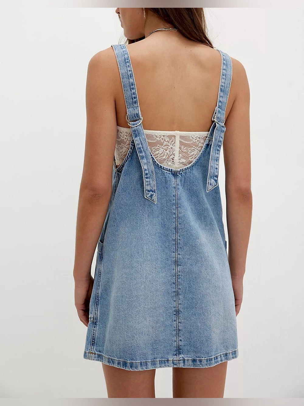 NWOT Free People We The Free High Roller Skirtall - light blue - XL - Picture 4 of 9